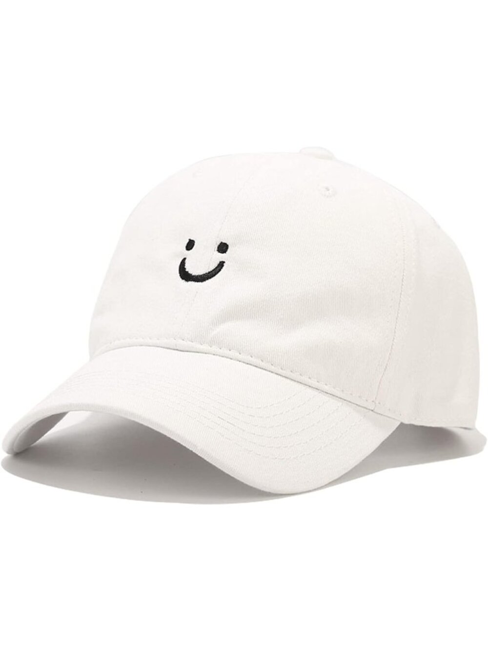 🎃Unisex White Low Profile Adjustable Cotton Dad Hat Smile Face Baseball Caps